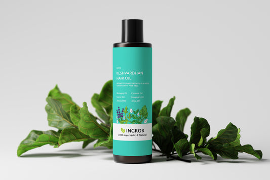 INGROB Keshvardhan Hair Oil For Men & Women | Promotes Hair Growth & Reduces Hair Fall | With Rosemary, Castor, Amla, Coconut and Bhringraj Oil | Mineral Oil Free | 100 ml