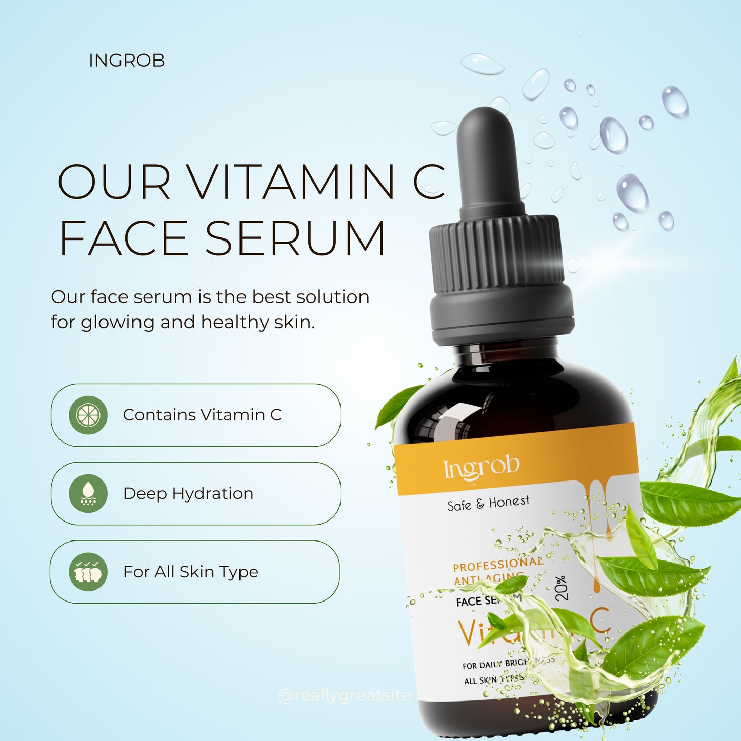 Premium 20% Vitamin C Serum For Face with Hyaluronic Acid, Retinol & Amino Acids - Boost Skin Collagen,Hydrate & Plump Skin, Anti Aging & Wrinkle Facial Serum 30ml